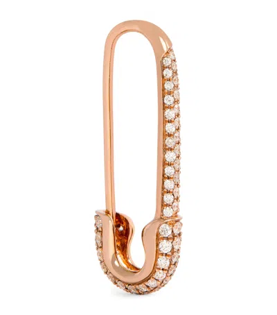 Anita Ko Rose Gold And Diamond Safety Pin Single Right Earring