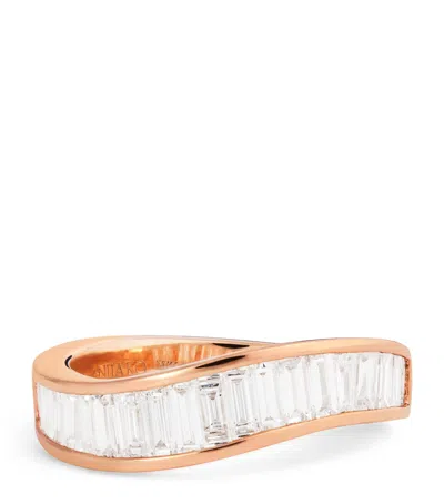 Anita Ko Rose Gold And Diamond Wave Ring