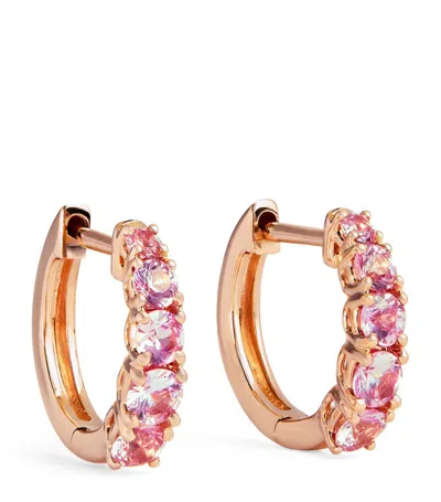 Anita Ko Rose Gold And Pink Sapphire Hoop Earrings