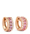 Anita Ko Rose Gold, Pink Sapphire And Diamond Lola Huggie Earrings In Rose Gold