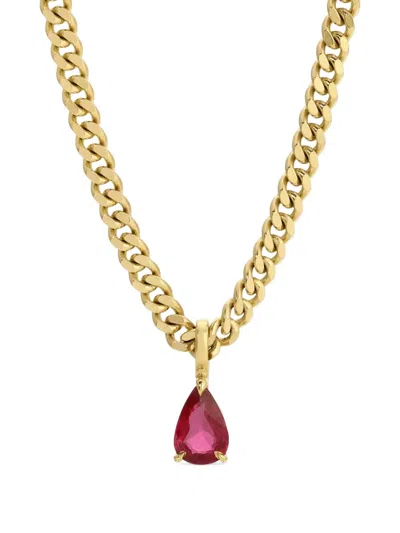 Anita Ko Ruby Curb Chain Necklace In Pattern