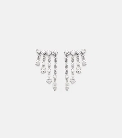 Anita Ko Small 18kt White Gold Drop Earrings With Diamonds In Silver