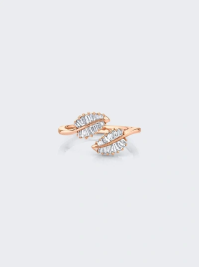 Anita Ko Small Palm Leaf Diamond Ring In Rose Gold