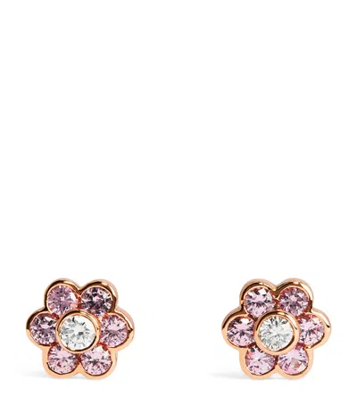 Anita Ko Small Rose Gold, Diamond And Sapphire Flora Stud Earrings
