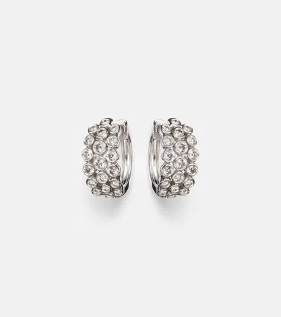 Anita Ko Three Row 18kt White Gold Huggie Earrings With Diamonds In Neutral