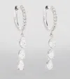 Anita Ko White Gold And Diamond Huggie Hoop Three-drop Earrings In White