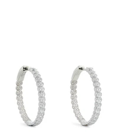 Anita Ko White Gold And Diamond Luna Hoop Earrings