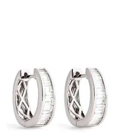 Anita Ko White Gold And Diamond Meryl Huggie Earrings