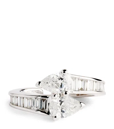 Anita Ko White Gold And Diamond Saturn Ear Cuff In Metallic