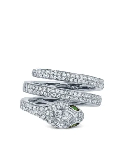 Anita Ko White Gold Snake Diamond Ring In Burgundy