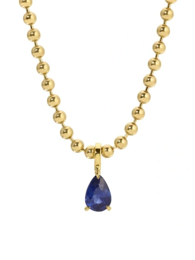 Anita Ko Women's 18k Yellow Gold & Blue Sapphire Pendant Necklace