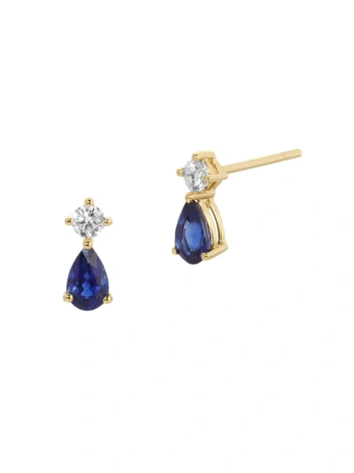 Anita Ko Women's Violet 18k Yellow Gold, Blue Sapphire & 1.06 Tcw Diamond Stud Earrings