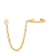 Anita Ko Yellow Gold And Diamond Chain Single Ear Cuff And Stud Earring In Gold