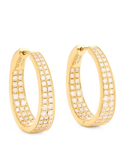 Anita Ko Yellow Gold And Diamond Hoop Earrings