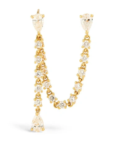 Anita Ko Yellow Gold And Diamond Isla Double-piercing Single Earring