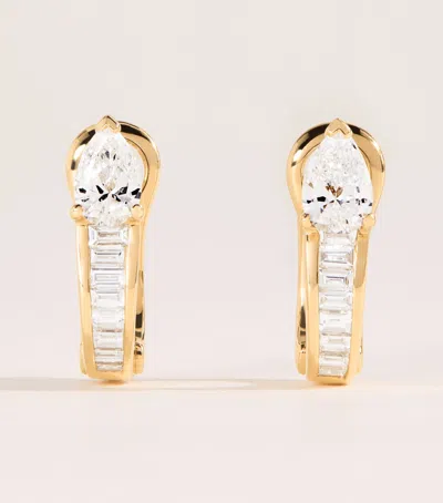 Anita Ko Yellow Gold And Diamond Saturn Huggie Earrings In Multi