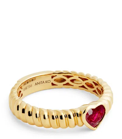 Anita Ko Yellow Gold And Ruby Zoe Ring