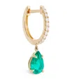 Anita Ko Yellow Gold, Diamond And Emerald Single Huggie Earring In Gold