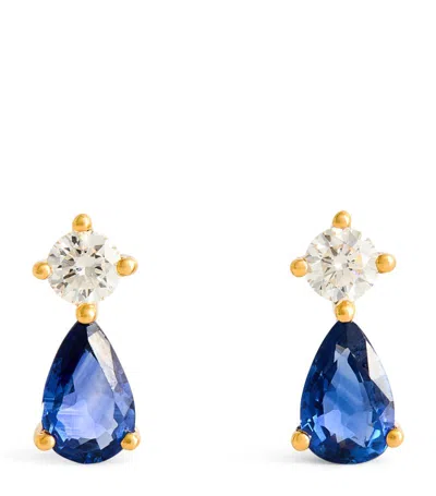 Anita Ko Yellow Gold, Diamond And Sapphire Violet Stud Earrings