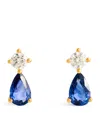 Anita Ko Yellow Gold, Diamond And Sapphire Violet Stud Earrings In Gold
