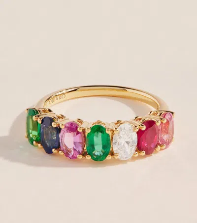 Anita Ko Yellow Gold, Diamond, Emerald, Ruby And Sapphire Ring In Multi