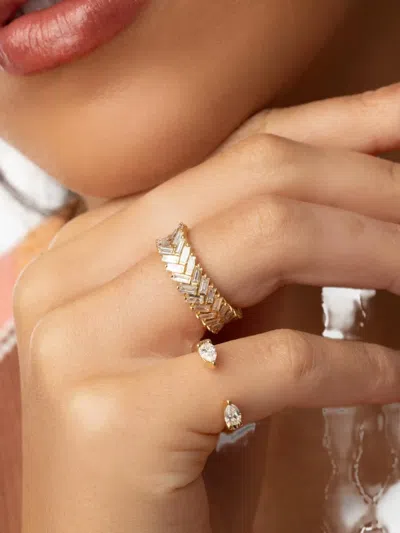 Anita Ko Zipper Diamond Ring In Gold