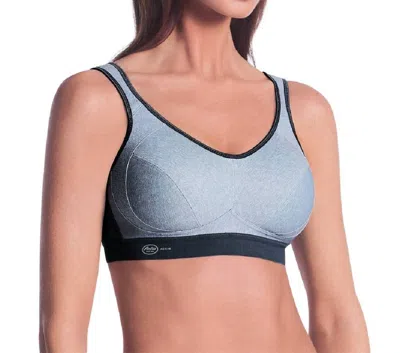 Anita Maximum Control Wire-free Sports Bra In Heather Grey In Blue