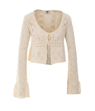 Aniye By Alena Crochet Effect Cardigan In Neutral