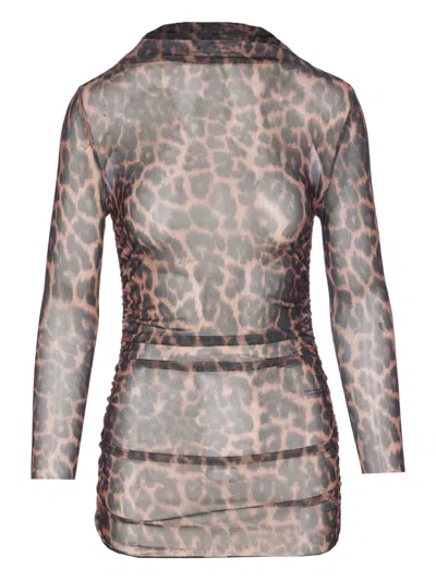 ANIYE BY ANIMAL-PRINT HIGH-NECK TOP