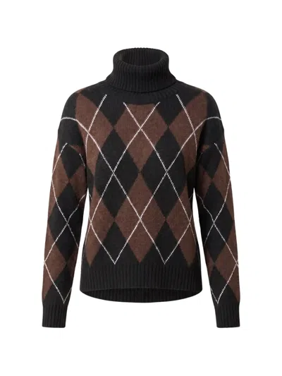 Aniye By Argyle-knit Roll-neck Sweater In Black