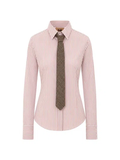 Aniye By Ava Striped Tie-detail Shirt In Pink