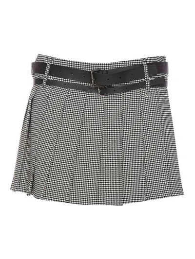 Aniye By Black And White Mini Skirt In Grey