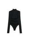 Aniye By Bodysuit Woman  Transparent Fabric In Black