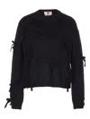 Aniye By Bow-detail Crew-neck Sweater In Black