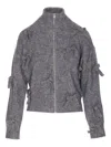 Aniye By Holly Knit Zip-up Casual Jacket In Gray