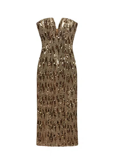 Aniye By Bustier Dress Lulu Woman  Sequins In Gold