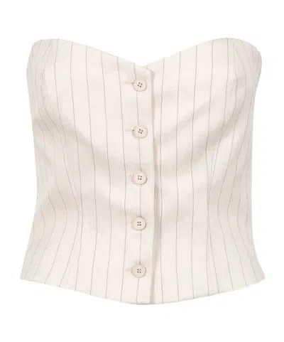 ANIYE BY BUTTON-FRONT BANDEAU TOP