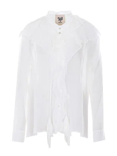 Aniye By White Ruffle Carmen Shirt