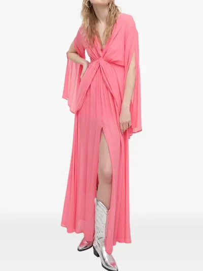 Aniye By Cape-sleeve Maxi Dress In Pink