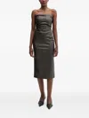 Aniye By Carly Strapless Split Midi Dress In Brown