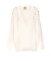 Aniye By Chantel Knitted Cardigan In White