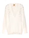 Aniye By Chantel Knitted Cardigan In Nude