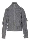 Aniye By Holly Knit Zip-up Casual Jacket In Gray
