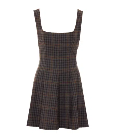 Aniye By Checked Sleeveless Mini Dress In Brown