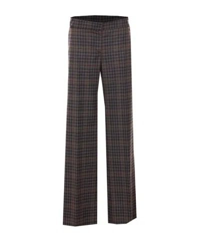 Aniye By Checked Straight-leg Pants In Black