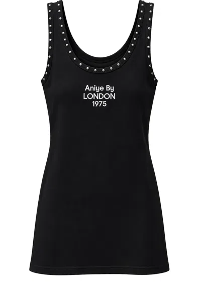 Aniye By City Top Canoe  Studs In Black