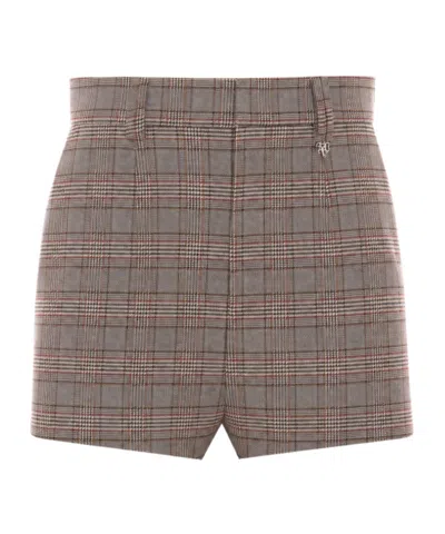 Aniye By Cleo Checked Tailored Shorts In Brown