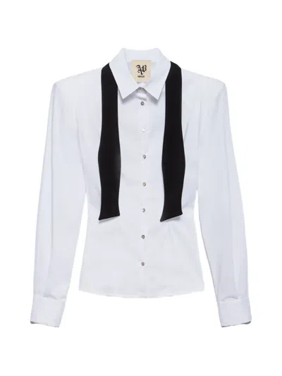 Aniye By Costanza Neck-tie Shirt In White