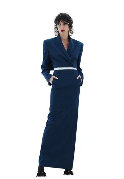 Aniye By Crop Blazer Woman  Revers A Spear In Blue