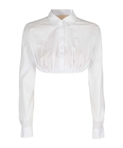Aniye By Cropped Long Sleeve Top In White